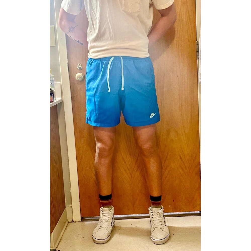 Nike Vintage Rare Sportswear Club Woven Track Shorts Nylon Shiny Blue